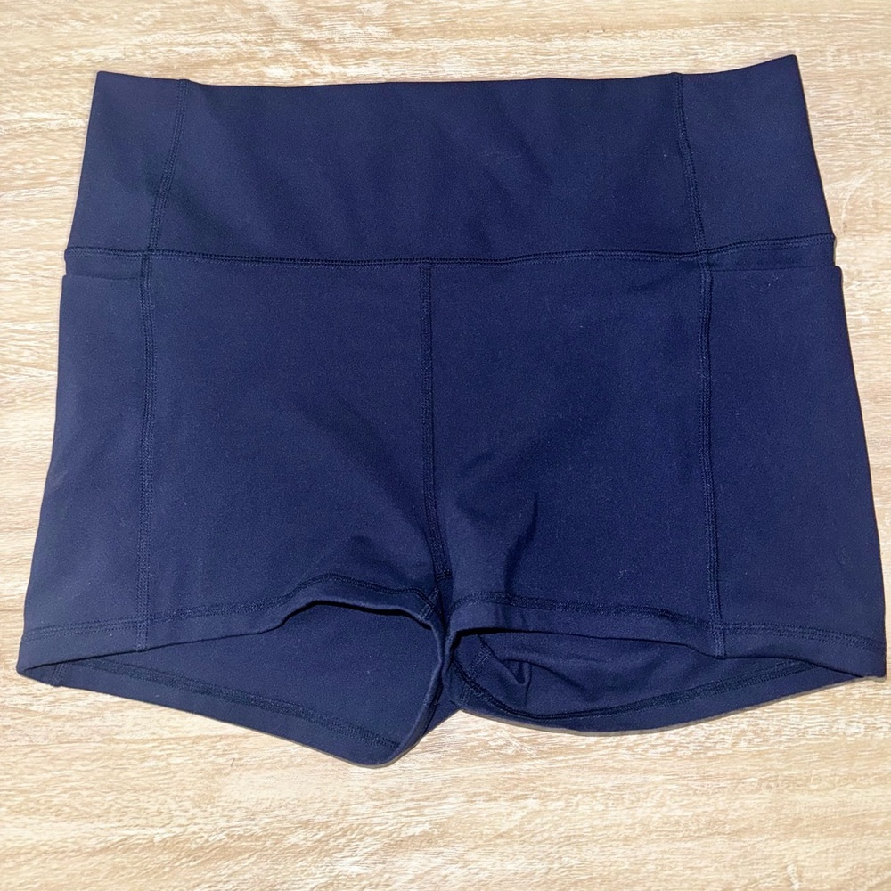 Fabletics PureLuxe High Waist Navy Blue 2 inch Shorts